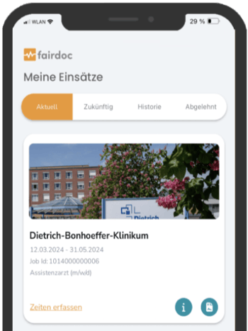 Meine Einsätze in der fairdoc App